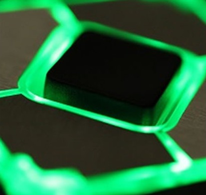 Lit up accessible keypad green