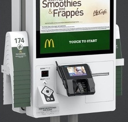 Person using McDonalds accessable kiosk