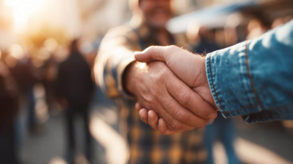Two men shaking hands